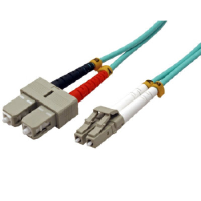 Optički kabel 50/125µm LC/SC Duplex, OM3, 2.0m, tirkizni